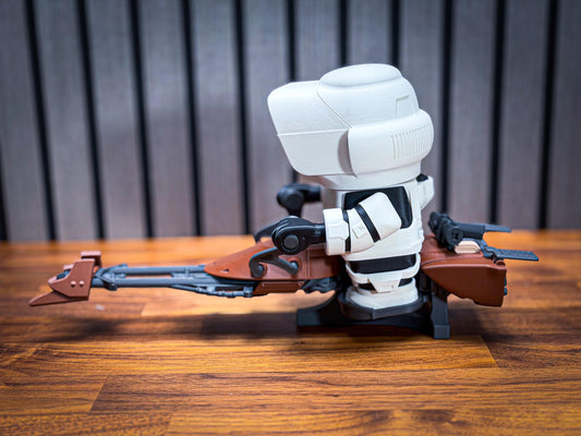 Scout Rider Speeder Bike Display Set - Star Wars-Inspired Collectible