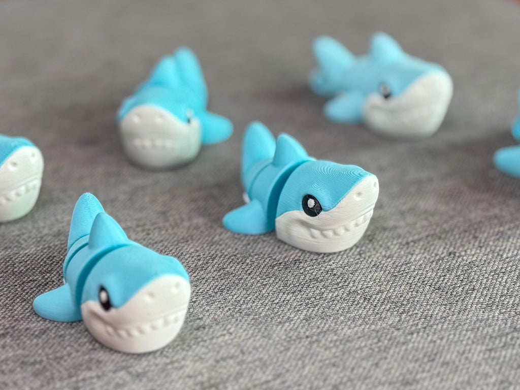Flexi Baby Shark Toy | 3D Printed Fidget Animal Pack of 2