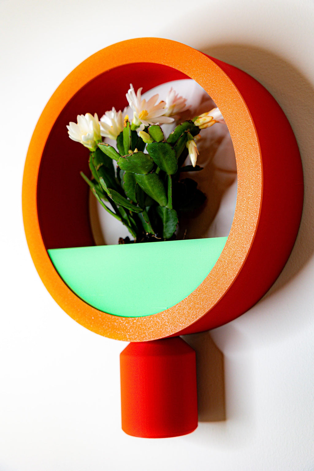 Modern Circle Wall Planter with Hidden Drip Jar | 3D Printed