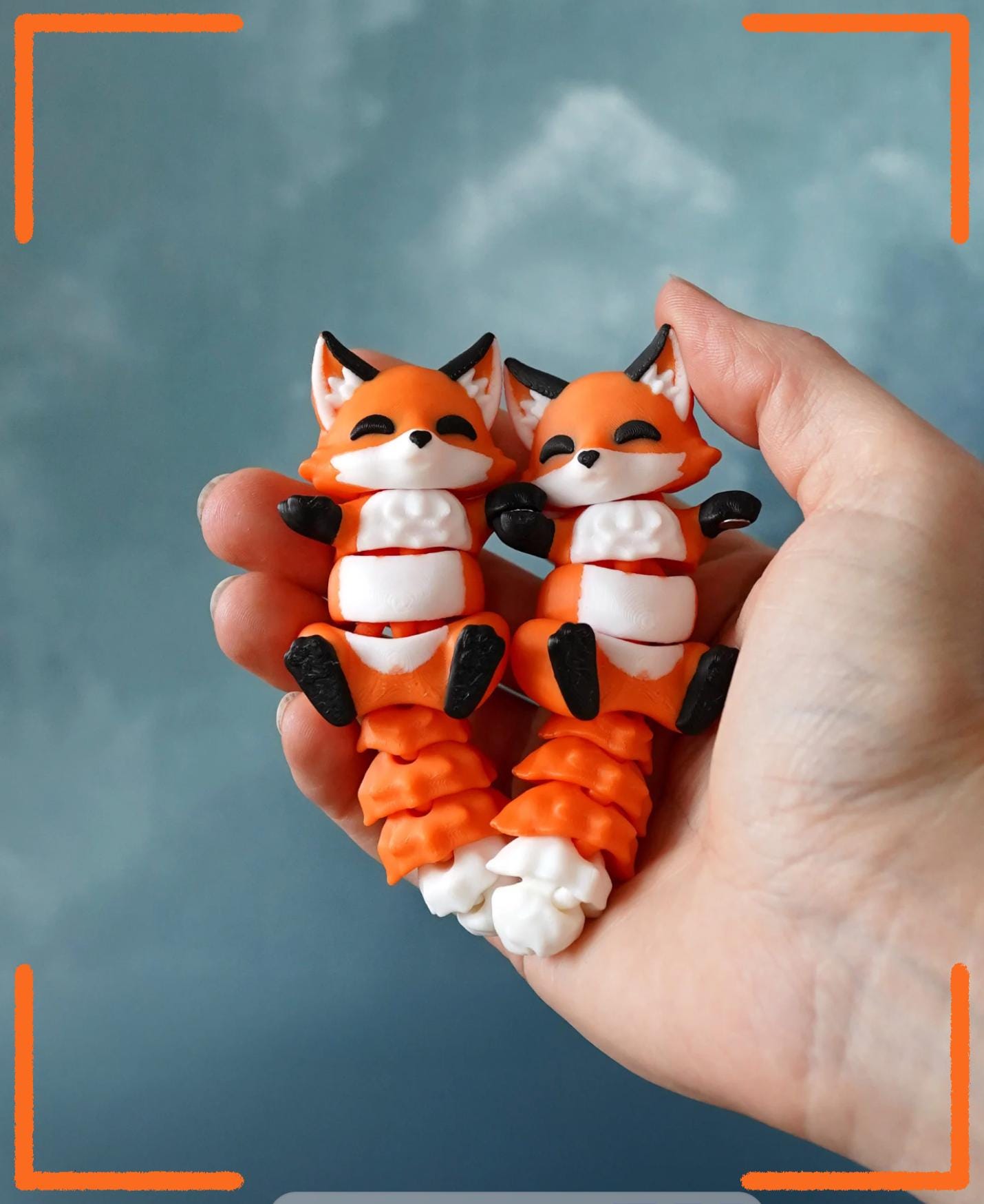 Foxy the Flexi Fox – Magnetic Fidget Keychain | 3D Printed Fox Toy