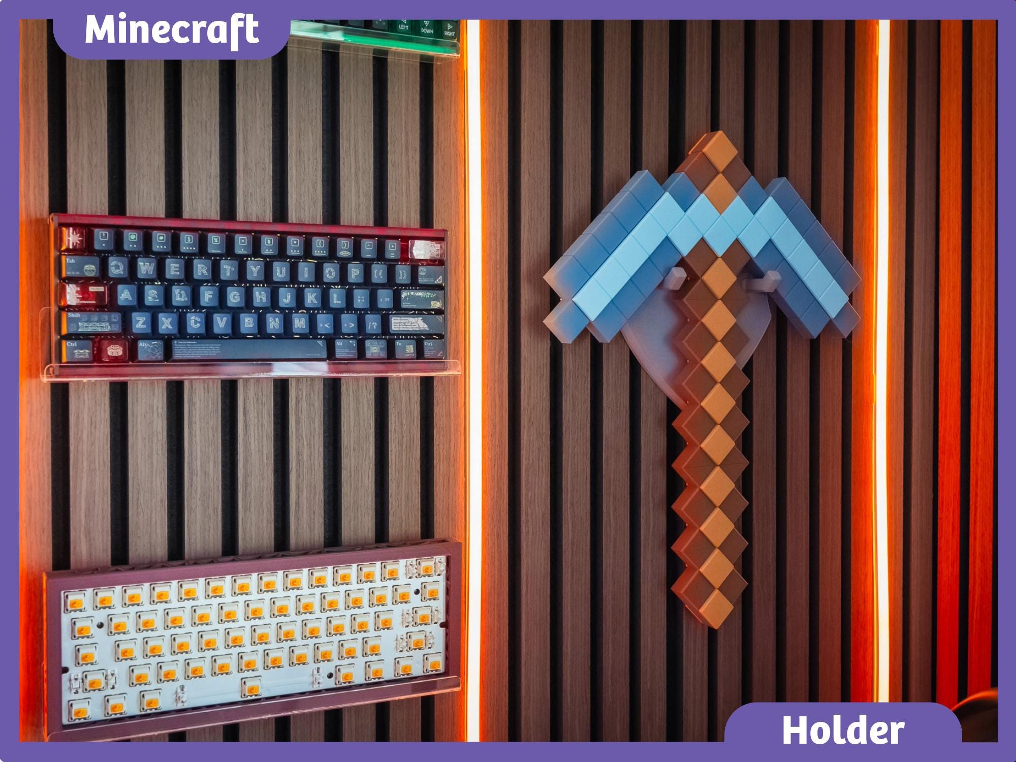 3D Printed Sword Wall Mount – Shield Display Rack with Customizable Arms