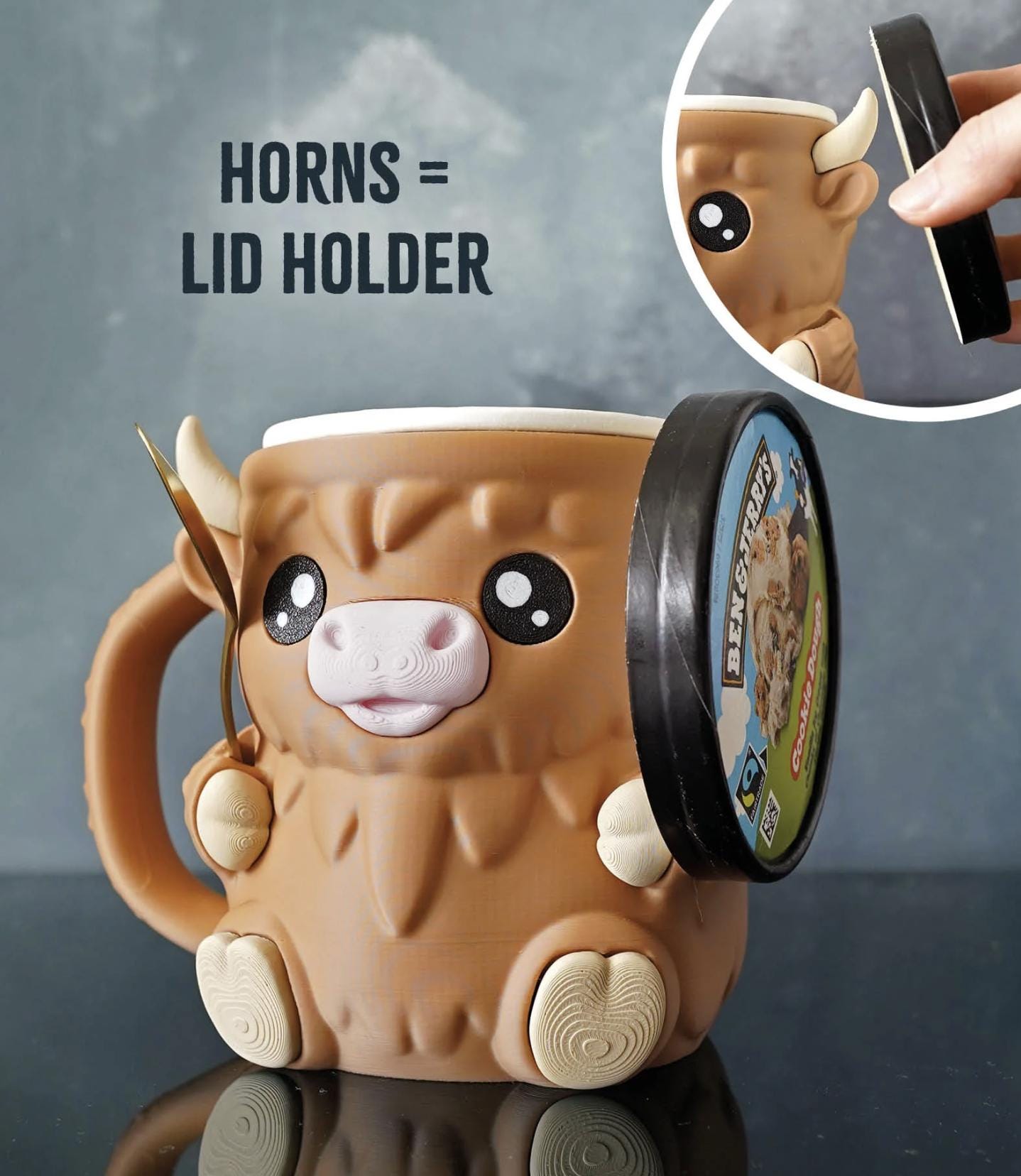 Ferdinand the Highland Cow Ice Cream Pint Holder