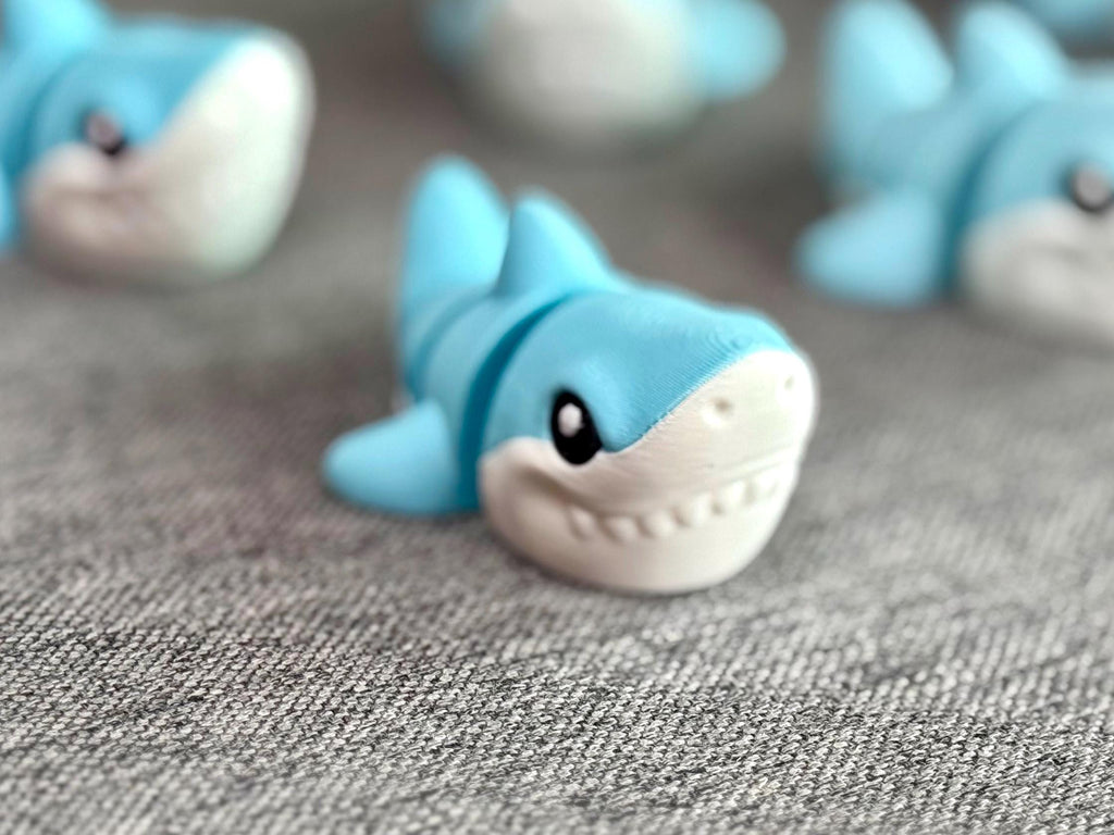 Flexi Baby Shark Toy | 3D Printed Fidget Animal Pack of 2