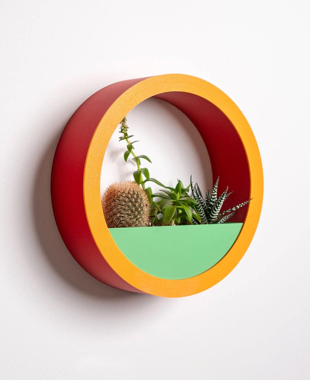 Modern Circle Wall Planter with Hidden Drip Jar | 3D Printed