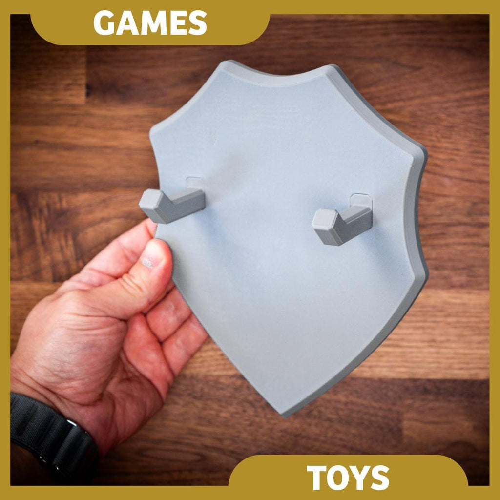 3D Printed Sword Wall Mount – Shield Display Rack with Customizable Arms