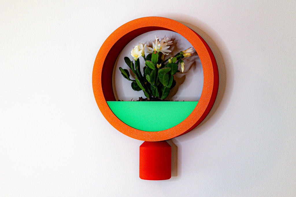 Modern Circle Wall Planter with Hidden Drip Jar | 3D Printed