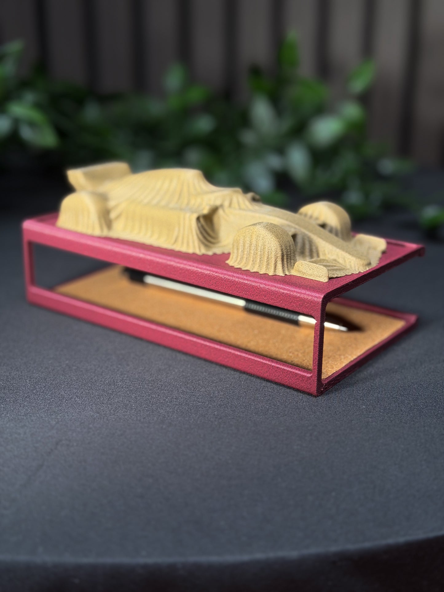F1 Race Car Unveiling Desktop Display & Organizer | 3D Printed Carbon Fiber