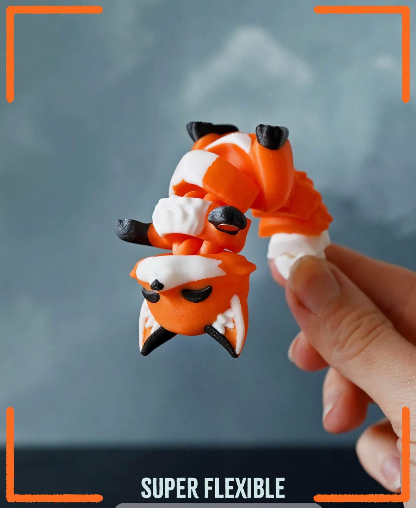 Foxy the Flexi Fox – Magnetic Fidget Keychain | 3D Printed Fox Toy