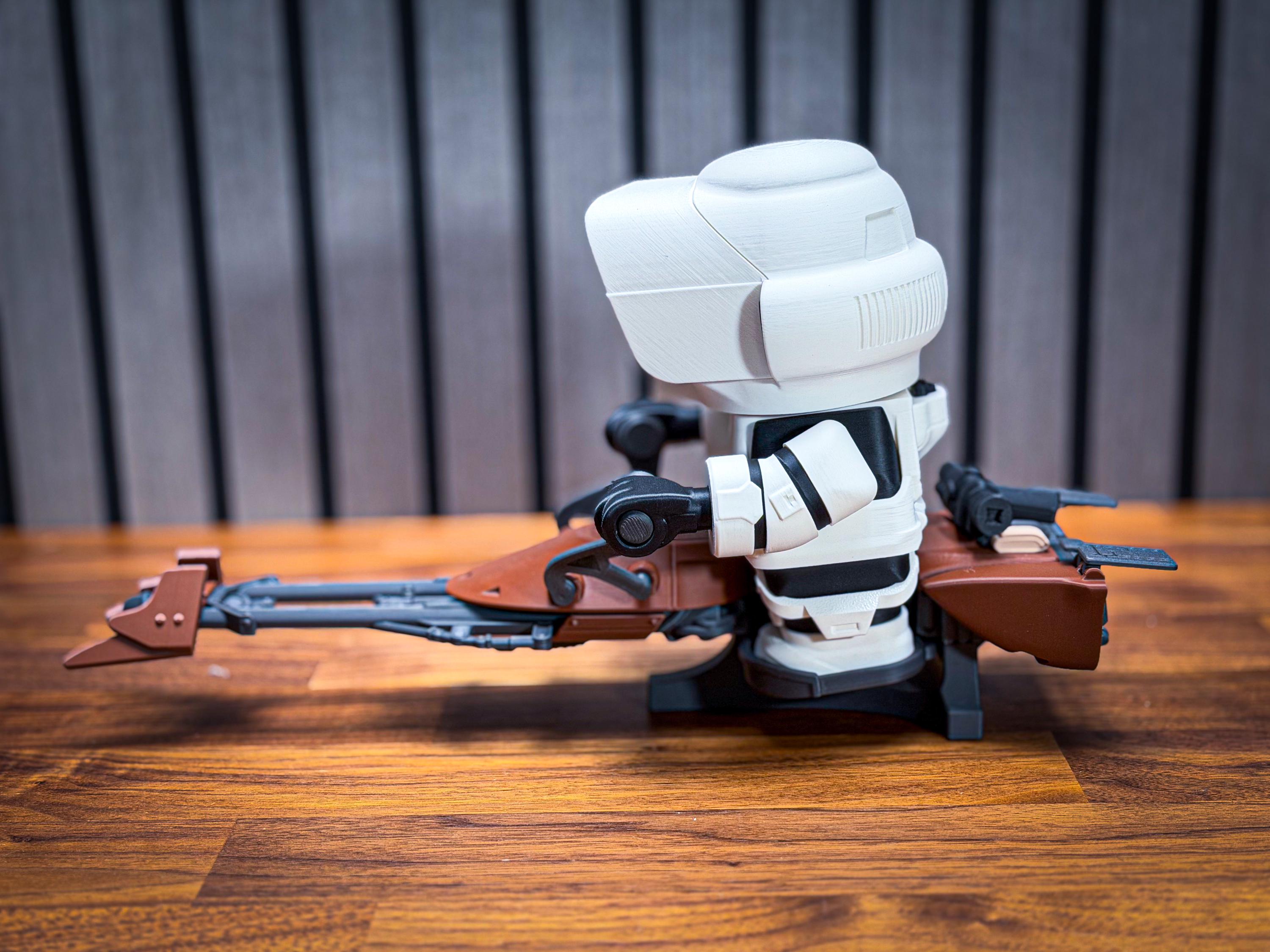 Scout Rider Speeder Bike Display Set – 3-Piece Star Wars-Inspired Collectible