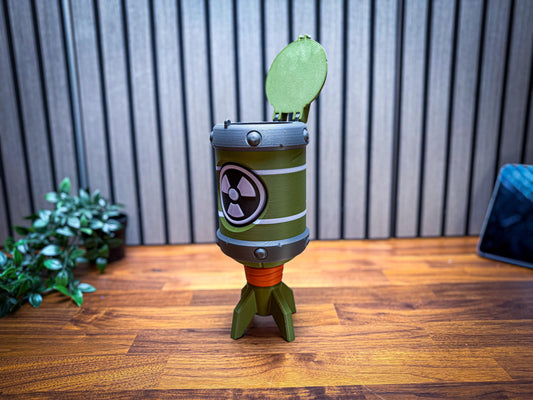 Fallout Mini Nuke Prop – Functional Storage Container with UV Glow