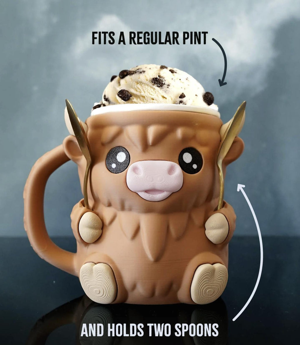 Ferdinand the Highland Cow Ice Cream Pint Holder