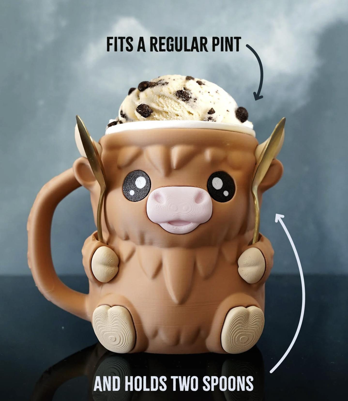 Ferdinand the Highland Cow Ice Cream Pint Holder