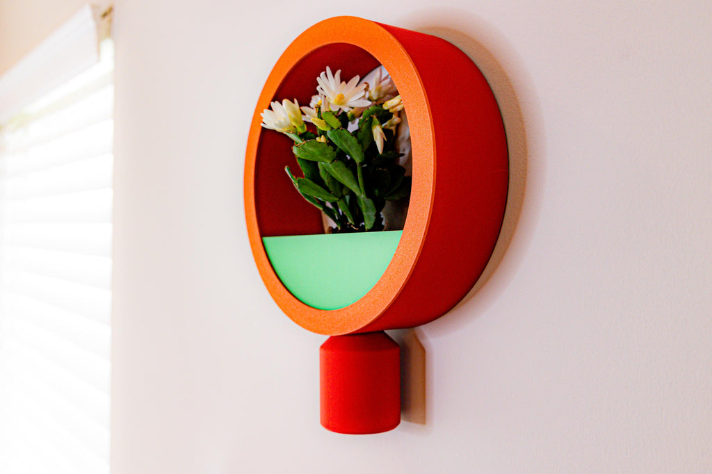 Modern Circle Wall Planter with Hidden Drip Jar | 3D Printed