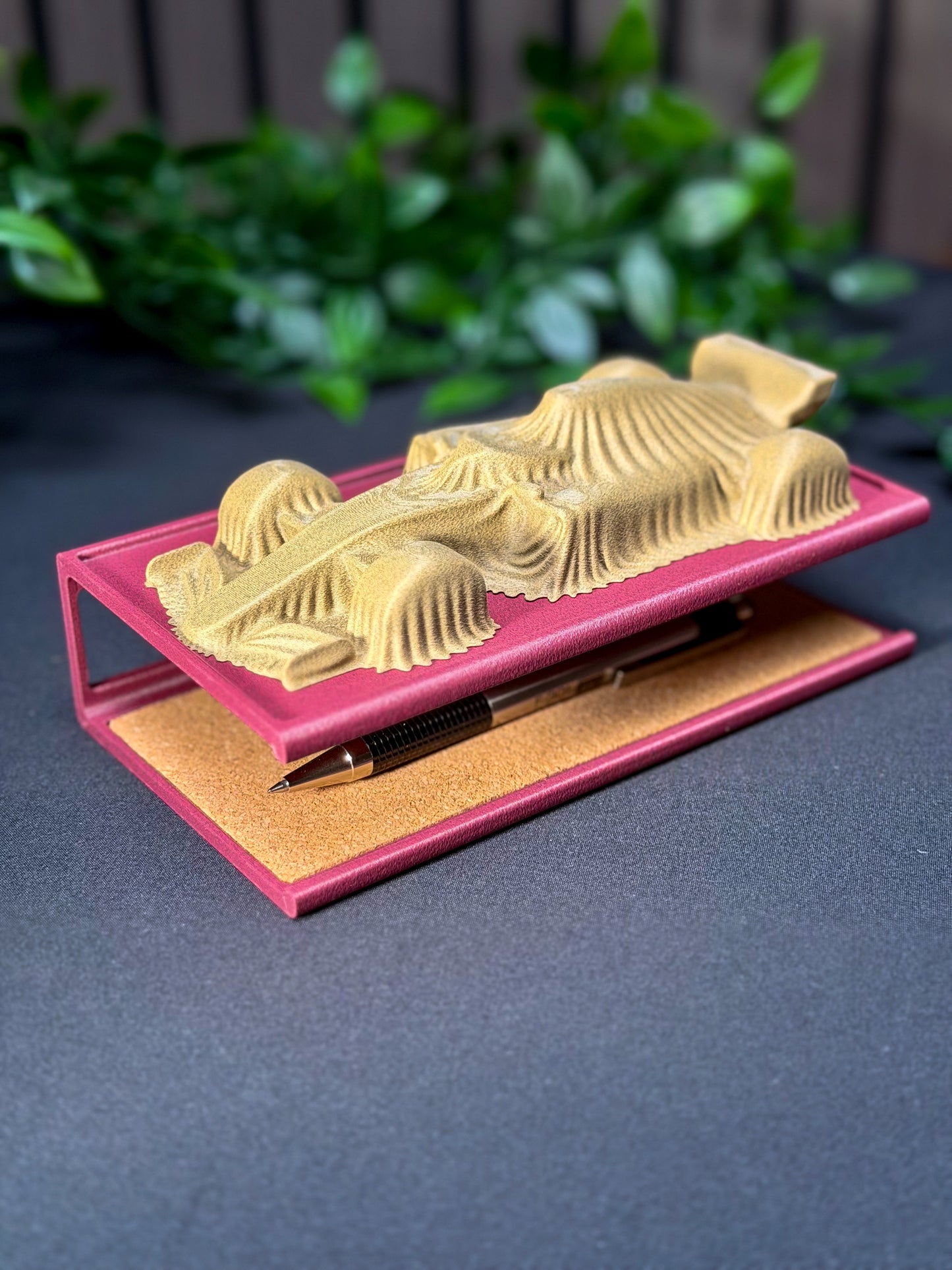 F1 Race Car Unveiling Desktop Display & Organizer | 3D Printed Carbon Fiber