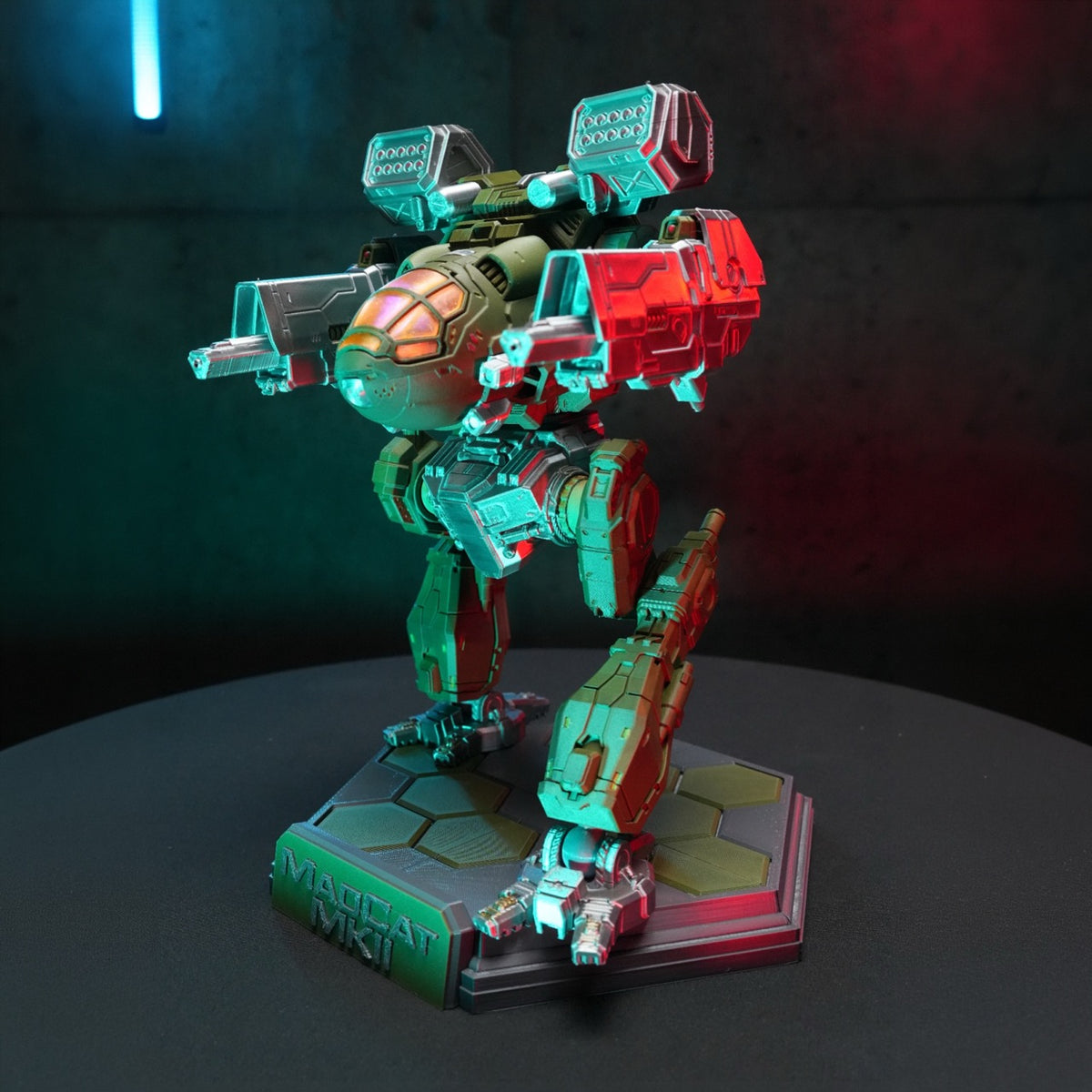 Mad Cat MkII MWO 3D-Printed Model with Display Base