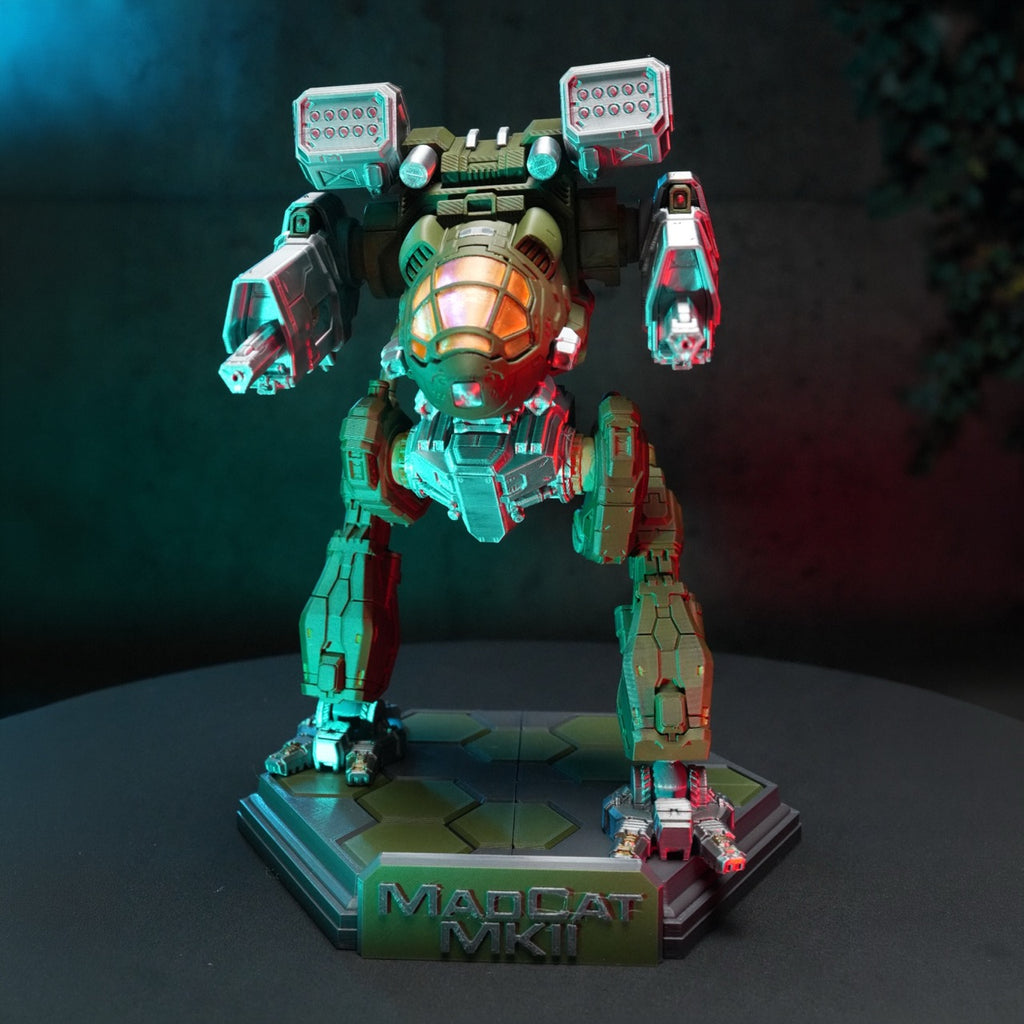 Mad Cat MkII MWO 3D-Printed Model with Display Base