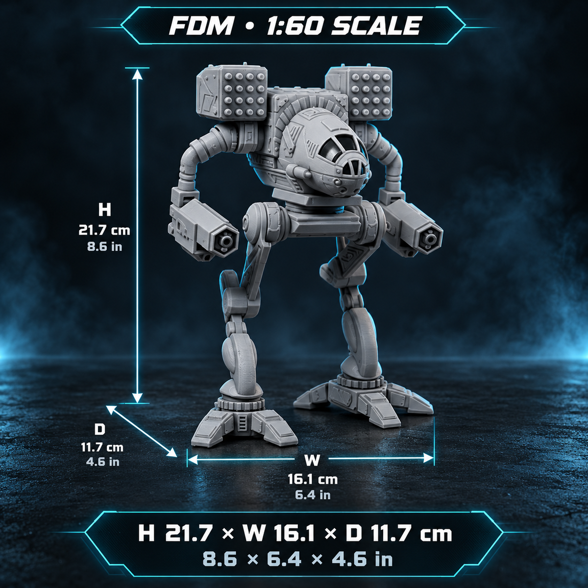 Mad Cat Classic (Timber Wolf) – Unpainted 3D-Printed Model | 1:60