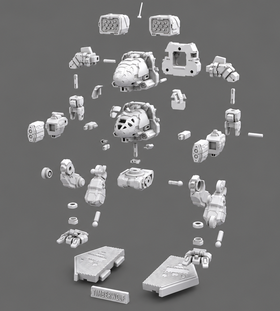 Timber Wolf (Mad Cat) – Unpainted 3D-Printed Model | 1:60