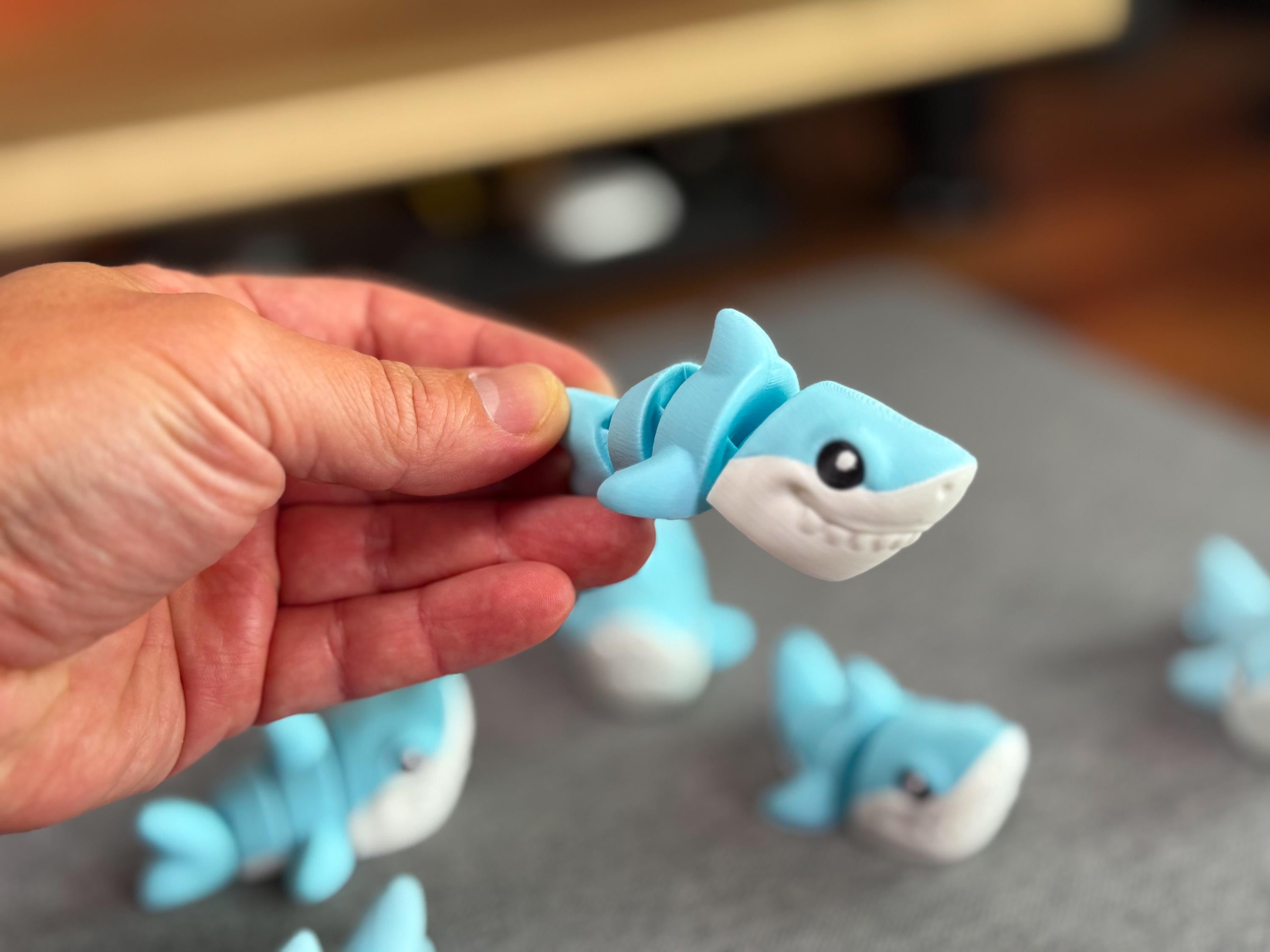 Flexi Baby Shark Toy | 3D Printed Fidget Animal Pack of 2