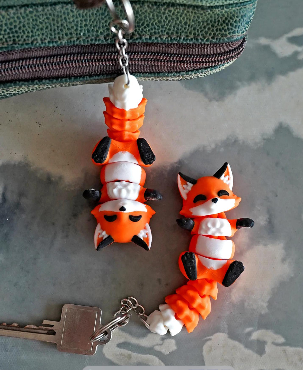 Foxy the Flexi Fox – Magnetic Fidget Keychain | 3D Printed Fox Toy