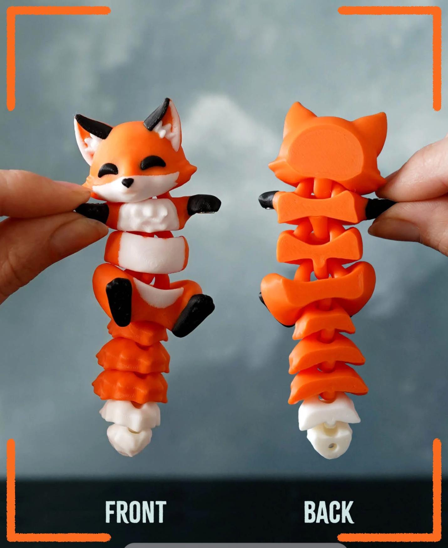 Foxy the Flexi Fox – Magnetic Fidget Keychain | 3D Printed Fox Toy