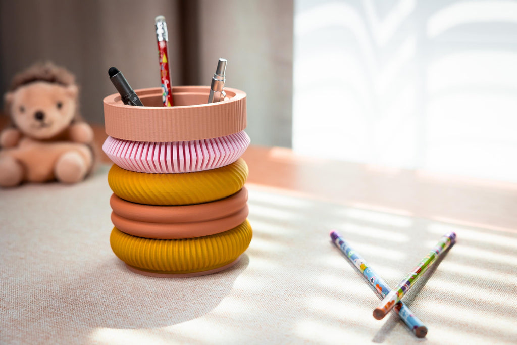 Modular Pen Holder | 5-Piece Stackable Desk Organizer – 3D Printed