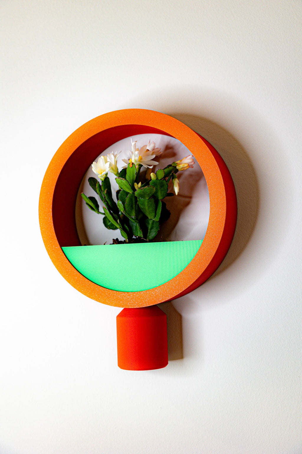 Modern Circle Wall Planter with Hidden Drip Jar | 3D Printed