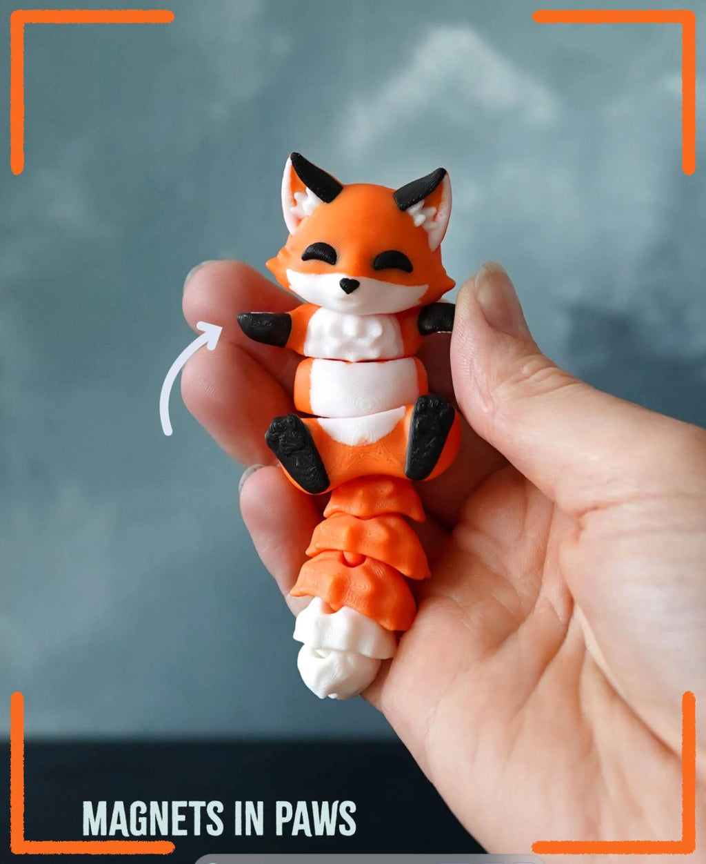 Foxy the Flexi Fox – Magnetic Fidget Keychain | 3D Printed Fox Toy
