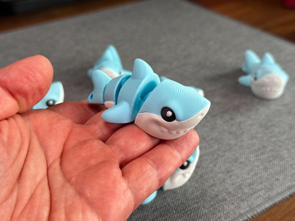 Flexi Baby Shark Toy | 3D Printed Fidget Animal Pack of 2