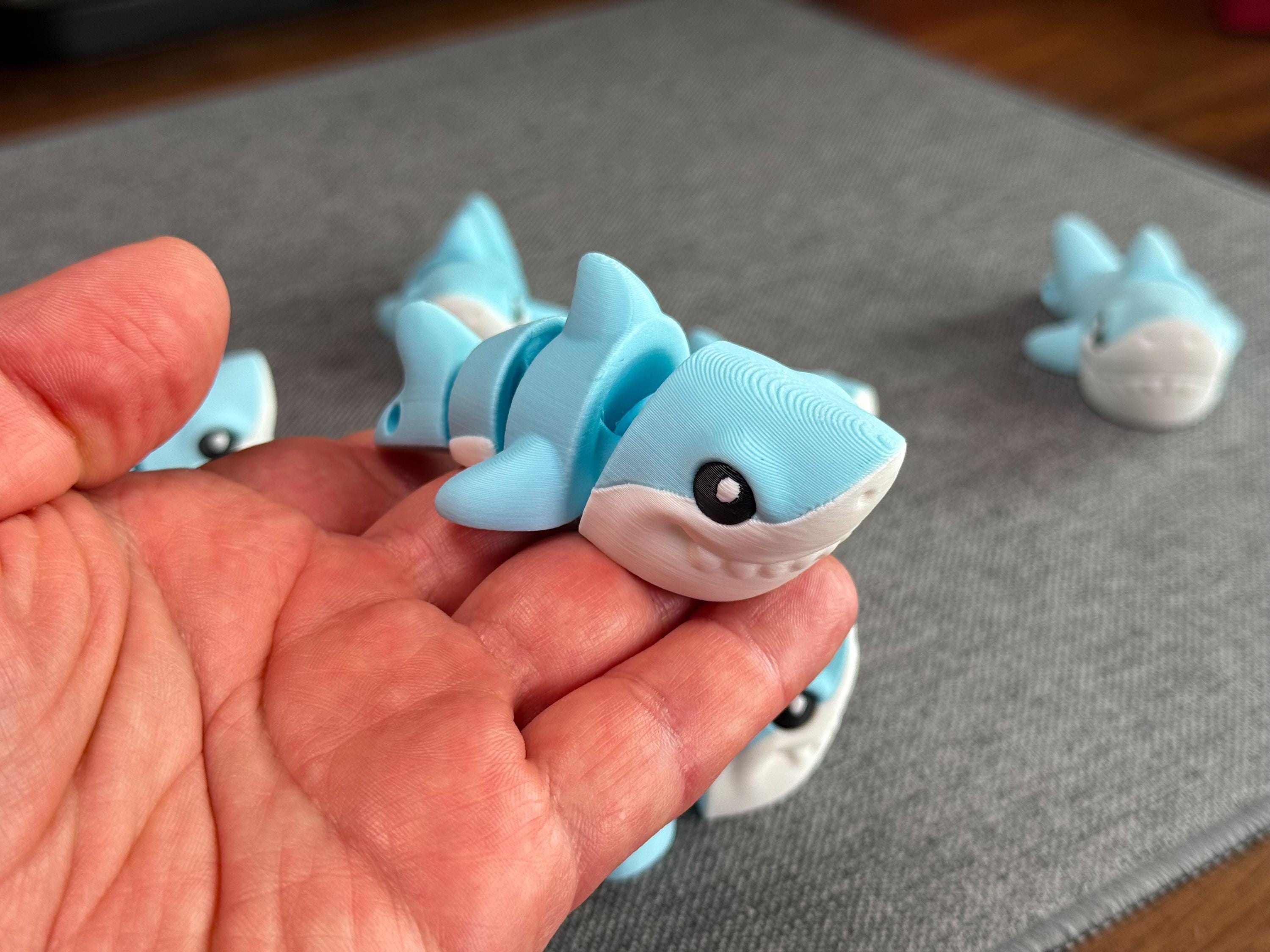 Flexi Baby Shark Toy | 3D Printed Fidget Animal Pack of 2