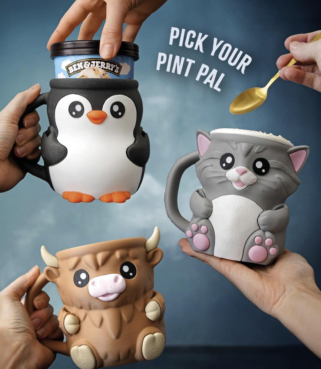 Cuddles the Cat Ice Cream Pint Holder – 3D Printed Cat Cozy