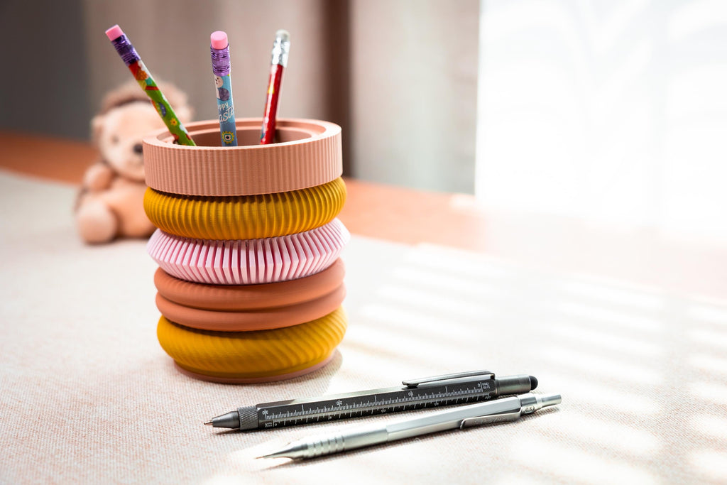 Modular Pen Holder | 5-Piece Stackable Desk Organizer – 3D Printed