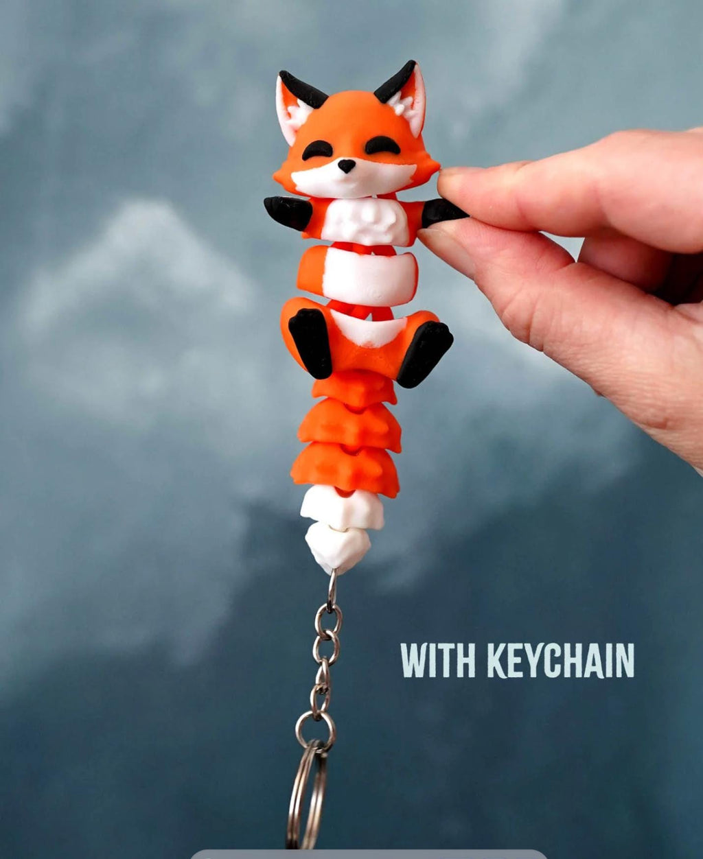 Foxy the Flexi Fox – Magnetic Fidget Keychain | 3D Printed Fox Toy