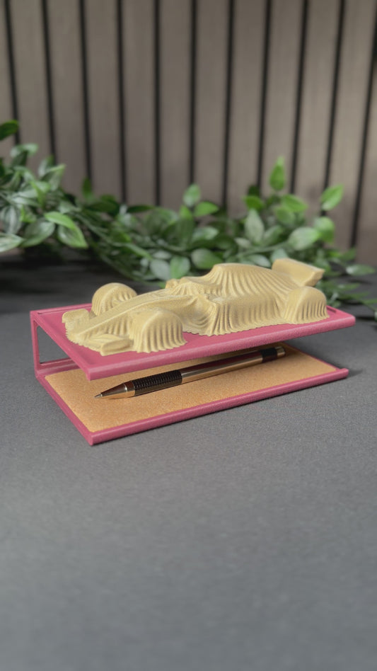 F1 Race Car Unveiling Desktop Display & Organizer | 3D Printed Carbon Fiber